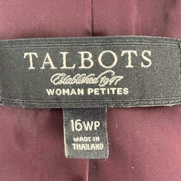 Talbots Vintage Wool Blend Snap Maroon Tweed Boucle Knit Long Sleeve Jacket - Picture 5 of 11